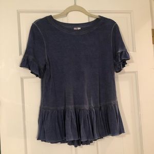 Blue peplum top